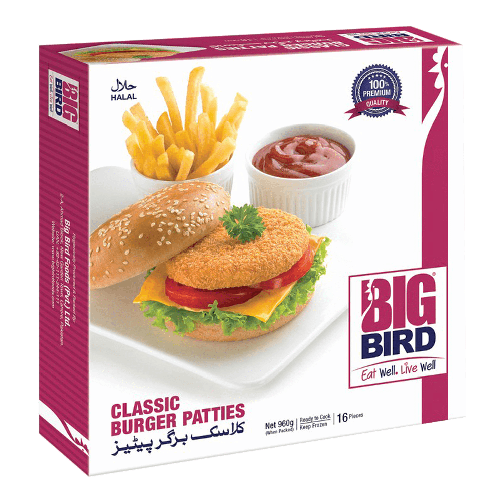 BIG BIRD CLASSIC BURGER PATTIES 960G