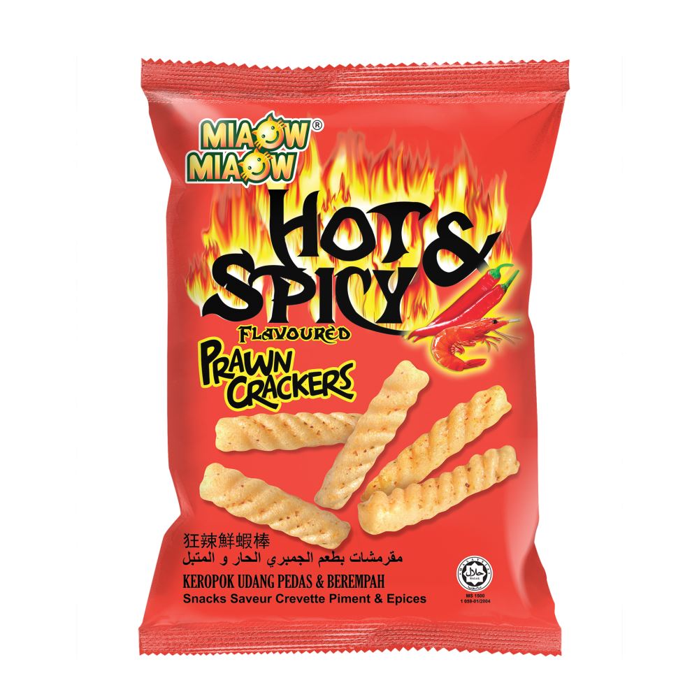 MIAOW MIAOW HOT - SPICY PRAWN CRACKER 60GM