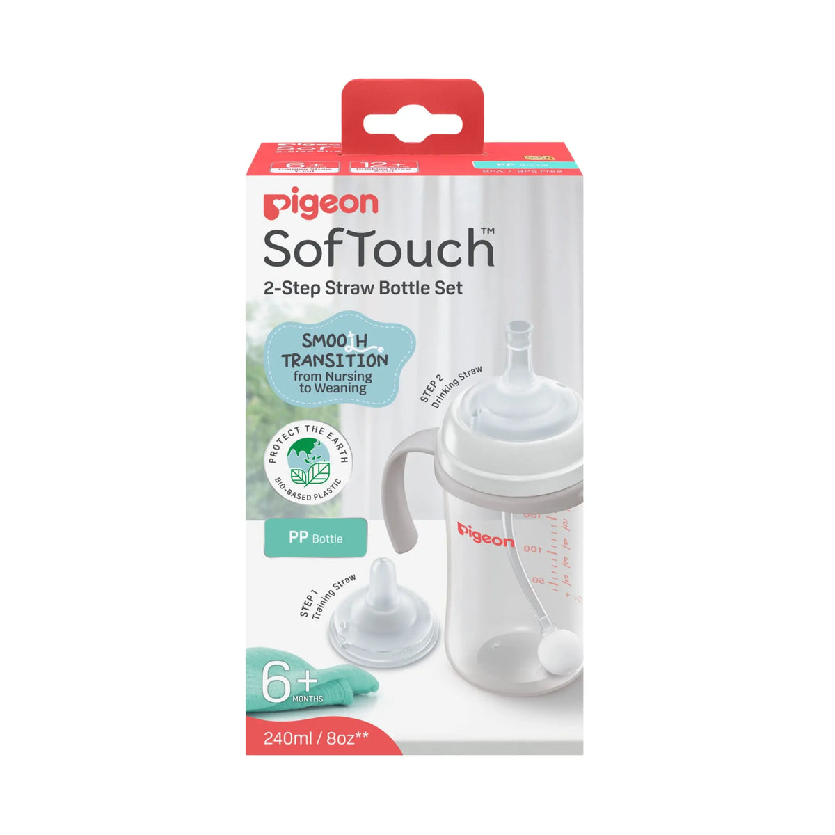 PIGEON SOFT TOUCH FEEDING BOTTLE 240ML
